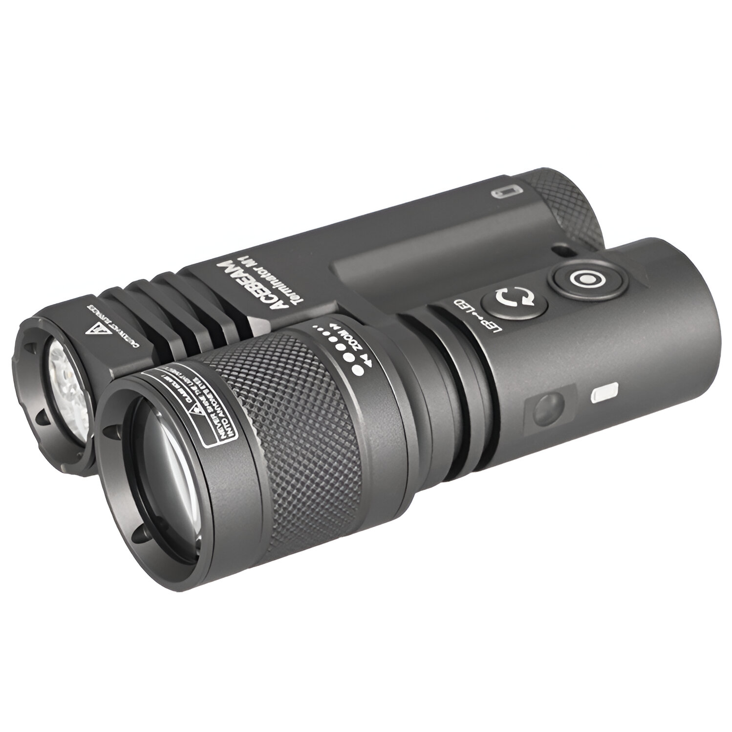 AceBeam Terminator M1, 3500 lm, grey - LEP a LED baterka so zoomom, sivá