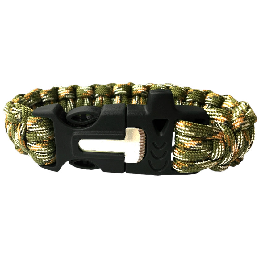 JKR Survival paracord náramok, zelená kamufláž